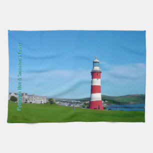 Smeatons Tower, The Hoe, Plymouth Tea Towel