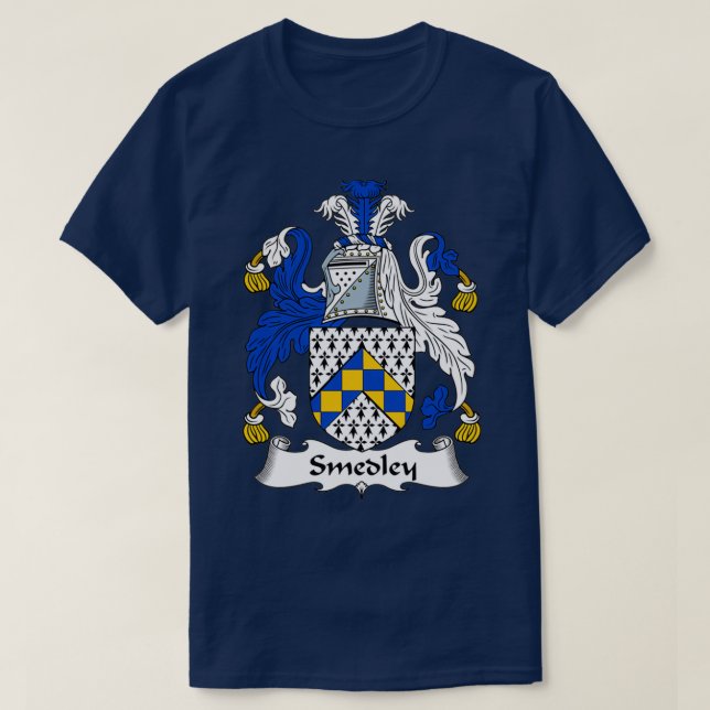 Smedley Coat of Arms Family Crest  T-Shirt (Design Front)