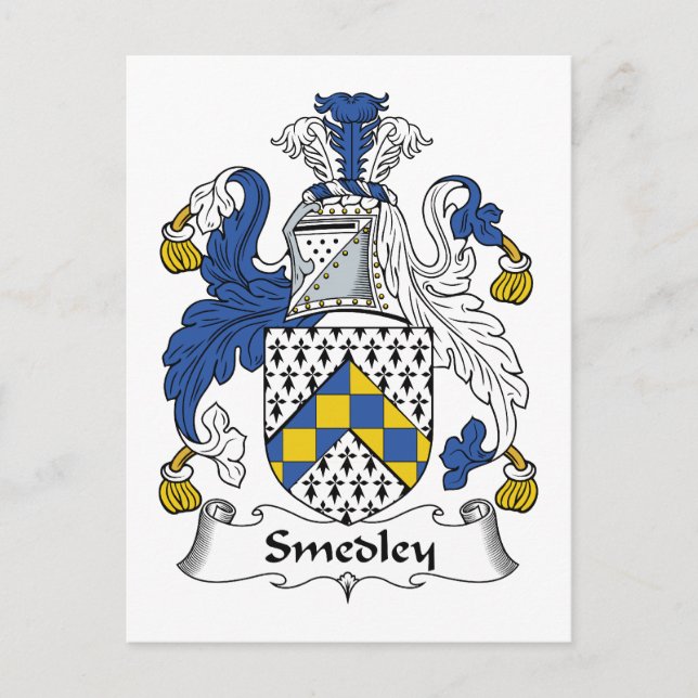 Smedley Family Crest Postcard (Front)
