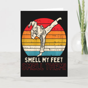 Smell Feet Girl Ponytail Kick Karate Taekwondo Kun Card