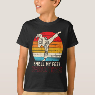 Smell Feet Girl Ponytail Kick Karate Taekwondo Kun T-Shirt