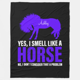 Smell Like A Horse in Royal Personalised Fleece Blanket
