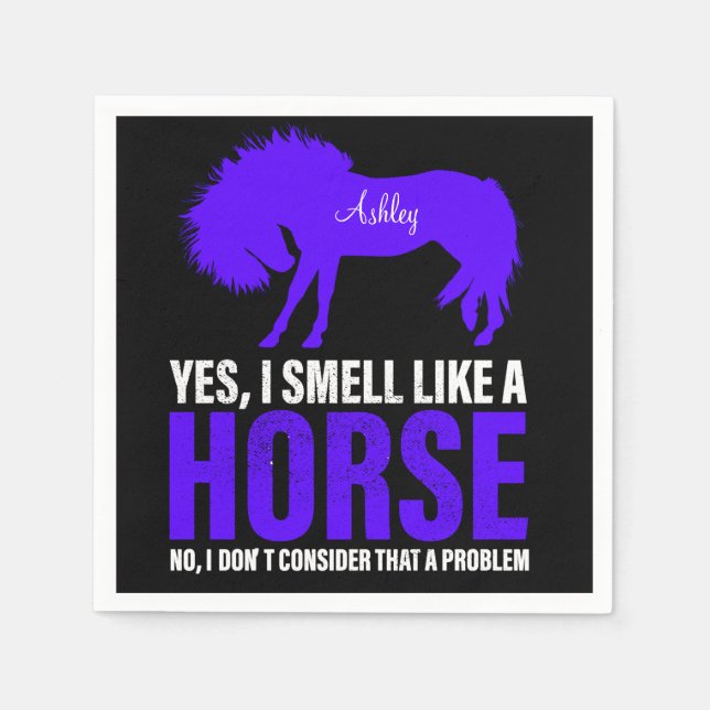 Smell Like A Horse in Royal Personalised    Napkin (Front)