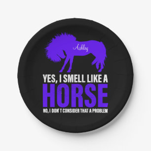 Smell Like A Horse in Royal Personalised   Paper Plate