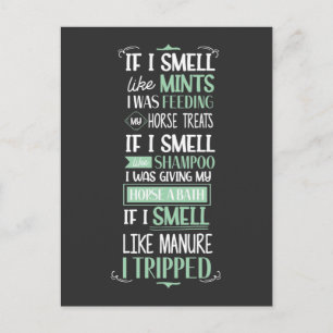 Smell Like Horse Horseback Riding Equestrian Humou Postcard