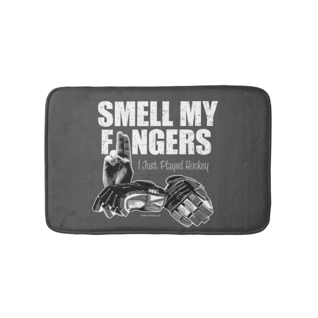 Smell My Fingers (hockey) Bath Mat (Front)