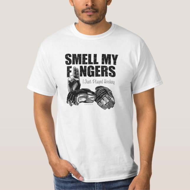 Smell My Fingers (hockey) T-Shirt (Front)
