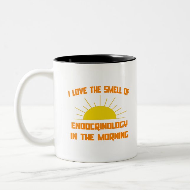 Smell of Endocrinology in the Morning Two-Tone Coffee Mug (Left)