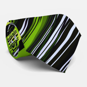 Smell of Grass - Abstract Fractal Striped Pattern Tie