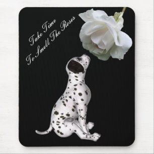 Smell Roses Puppy Rose Inspirational Mousepad