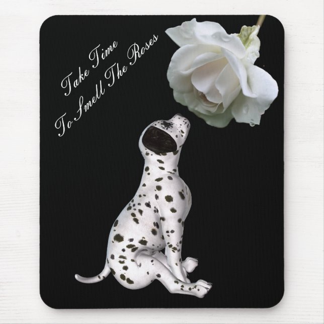 Smell Roses Puppy Rose Inspirational Mousepad (Front)
