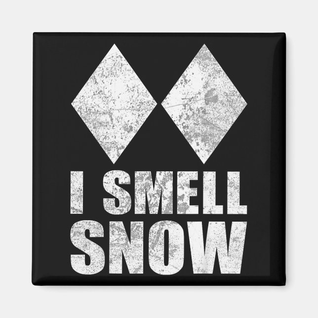Smell snow skiing freestyle difficult diamond magnet (Front)