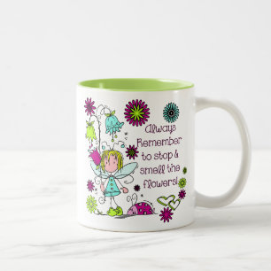 Smell the Flowers Two-Tone Coffee Mug