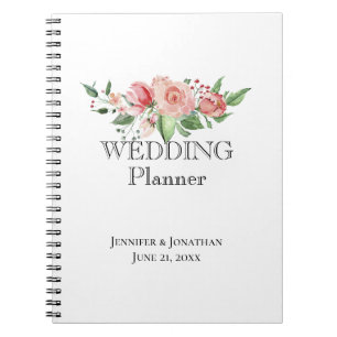 Smell the Roses, Floral Swag Wedding Planner Notebook