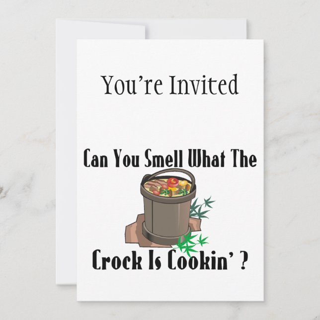 Smell What The Crock Is Cooking Invitation (Front)