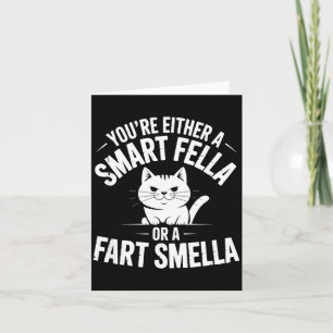Smella Cat Smart Fart Humor Spoonerism Fella Fun Card
