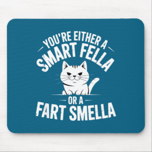 Smella Cat Smart Fart Humor Spoonerism Fella Joke Mouse Mat