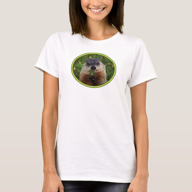 Smelling Spring Groundhog T-Shirt (Front)