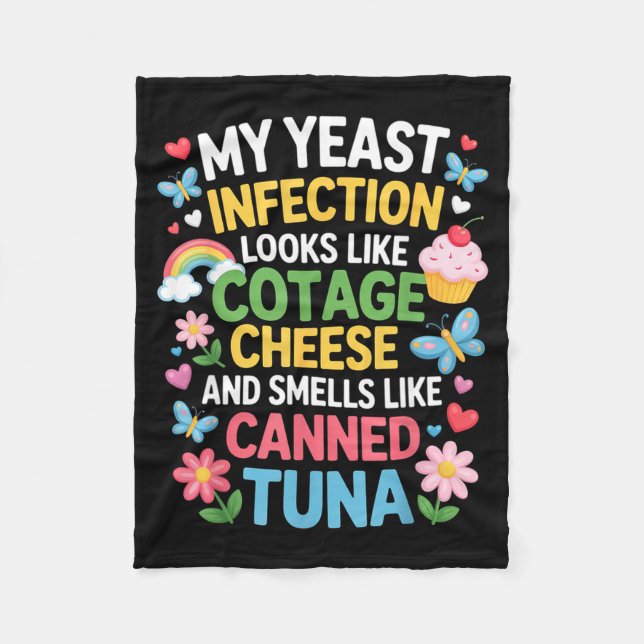 Smells Like Canned Tuna Inappropriate Humor Saying Fleece Blanket (Front)