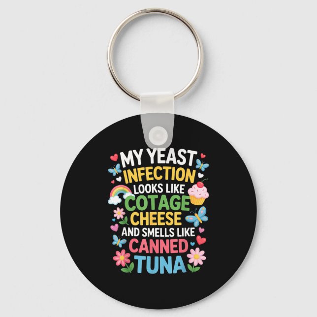 Smells Like Canned Tuna Inappropriate Humor Saying Key Ring (Front)