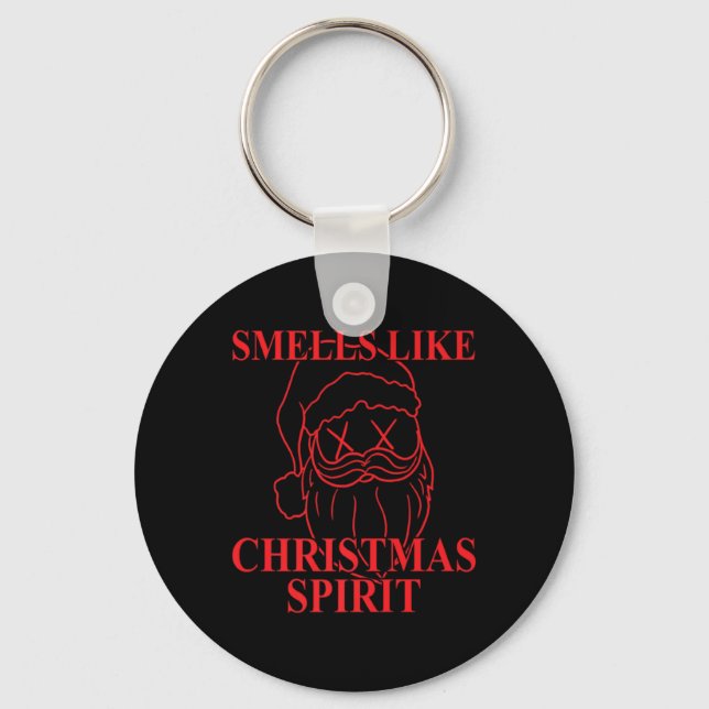 Smells Like Christmas Srit Santa Claus Xmas T Shir Key Ring (Front)