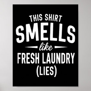 Smells Like Clean Laundry Lies Funny Sarcastic Quo Poster