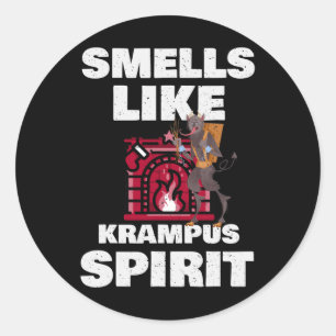 Smells Like Krampus Spirit Christmas Horror Demon Classic Round Sticker