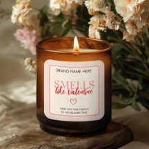 Smells Like Valentine Pink Candle Label