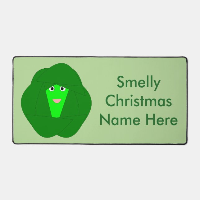Smelly Christmas Brussels Sprout Custom Desk Mat (Front)