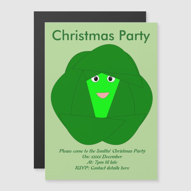 Smelly Christmas Brussels Sprout Custom Invites (Front/Back)