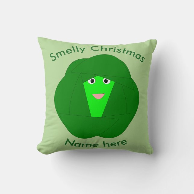 Smelly Christmas Brussels Sprout Custom Pillow (Front)