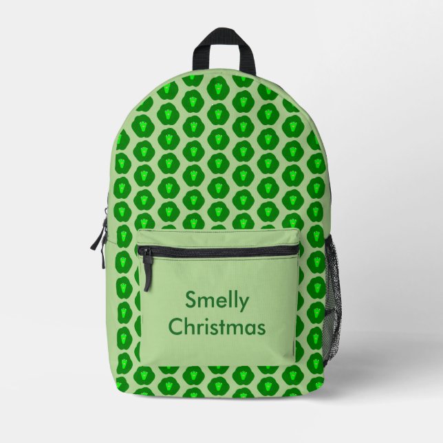 Smelly Christmas Brussels Sprout Custom Printed Backpack (Front)