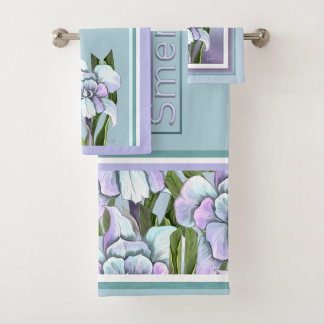 Smeraldo flower bath towel set (Insitu)
