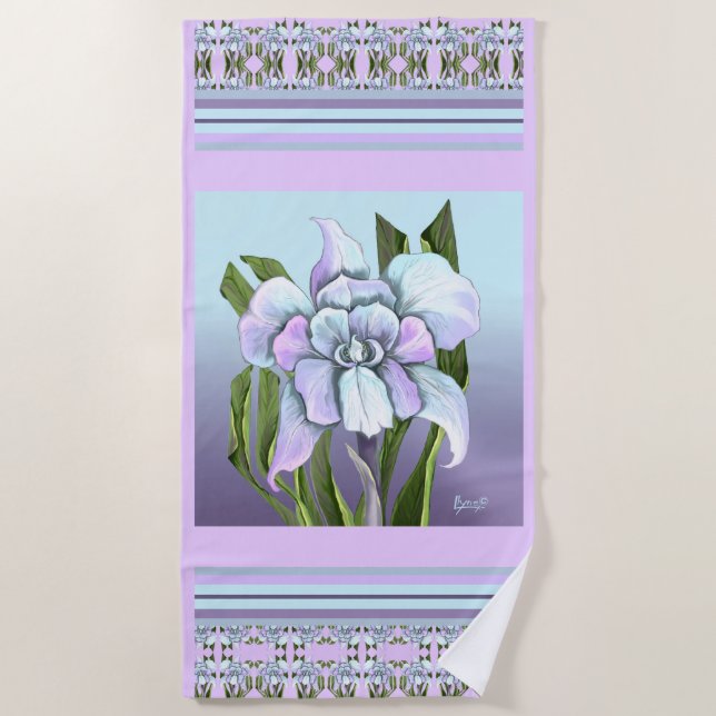 Smeraldo Flower Beach Towel (Front)