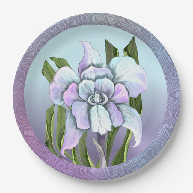 Smeraldo flower paper plate (Front)