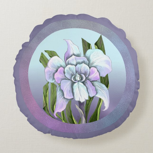 Smeraldo Flower Round Cushion (Front)