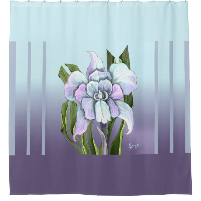 Smeraldo flower shower curtain (Front)
