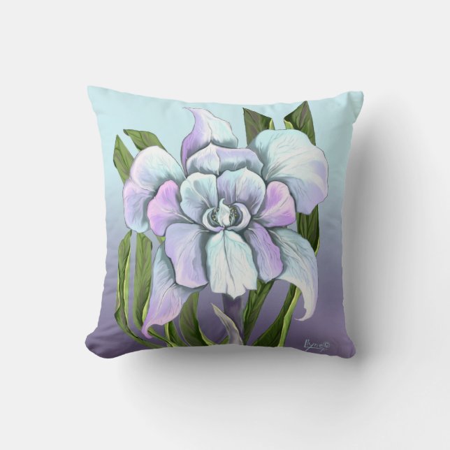 Smeraldo flower Throw Pillow (Front)