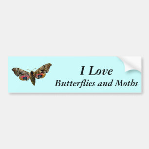 Smerinthus ocellata - Eyed Hawk-Moth - Colour Imag Bumper Sticker
