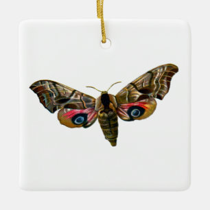 Smerinthus ocellata - Eyed Hawk-Moth - Colour Imag Ceramic Ornament