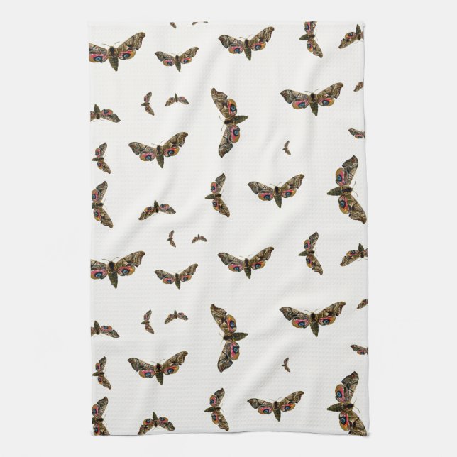 Smerinthus ocellata - Eyed Hawk-Moth - Colour Imag Tea Towel (Vertical)
