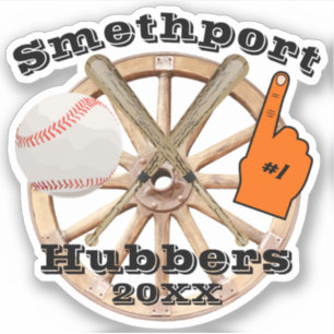 Smethport Hubbers #1 Fan Baseball Softball and Bat