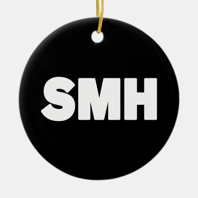 SMH | Text Slang Ceramic Tree Decoration (Front)