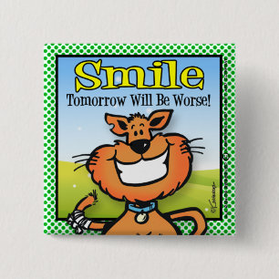 Smile 15 Cm Square Badge