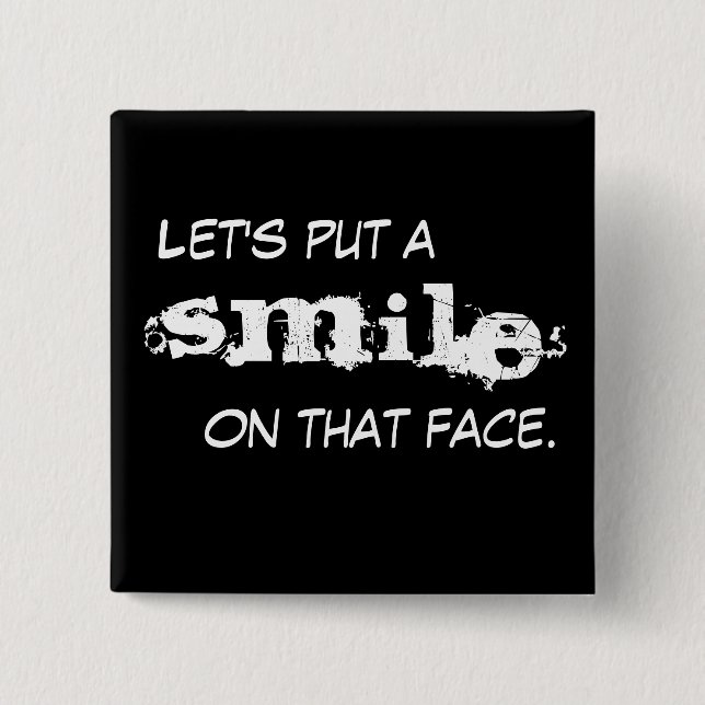Smile 15 Cm Square Badge (Front)