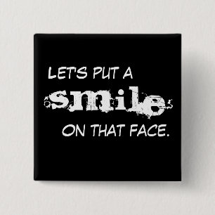Smile 15 Cm Square Badge