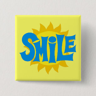 Smile 15 Cm Square Badge