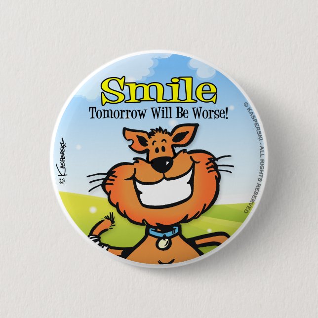 Smile 6 Cm Round Badge (Front)