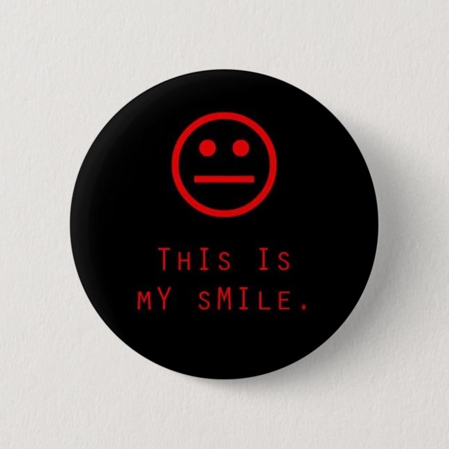 Smile 6 Cm Round Badge (Front)