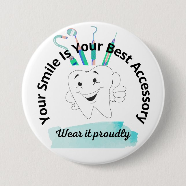 Smile 7.5 Cm Round Badge (Front)